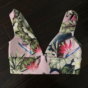 Topshop Floral Crop Top